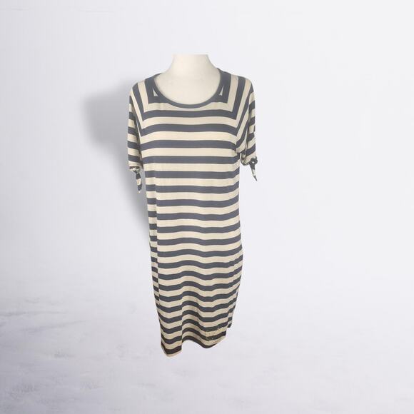 Michael Kors Navy & White Nautical Strip T-Shirt Dress Size Medium - Picture 1 of 5